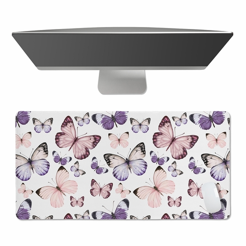 Purple and Pink Butterfly Collection Large Mouse Pad Desk Mat