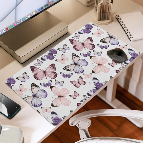 Purple and Pink Butterfly Collection Large Mouse Pad Desk Mat - alt image 1