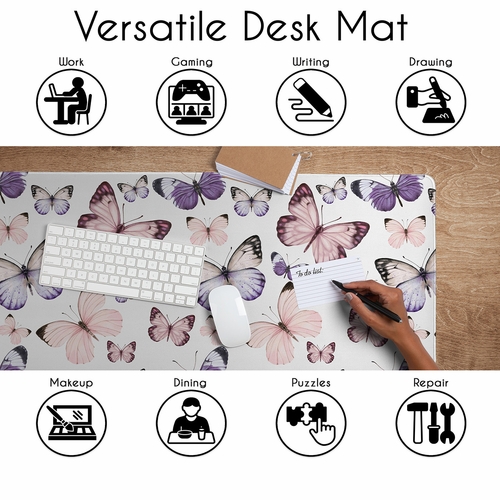 Purple and Pink Butterfly Collection Large Mouse Pad Desk Mat - alt image 4