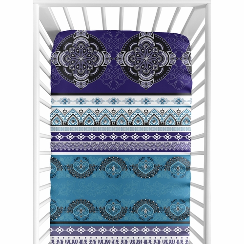 Purple Boho Collection Crib Sheet