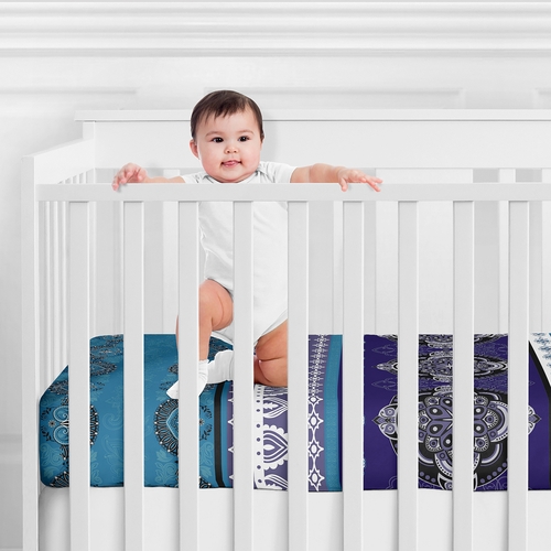 Purple Boho Collection Crib Sheet - alt image 1