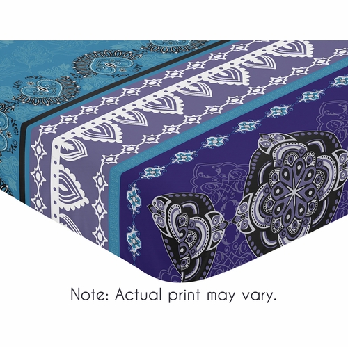 Purple Boho Collection Crib Sheet - alt image 2