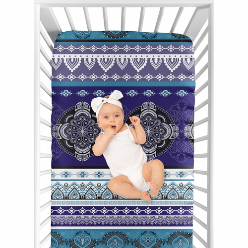 Purple Boho Collection Crib Sheet - alt image 3