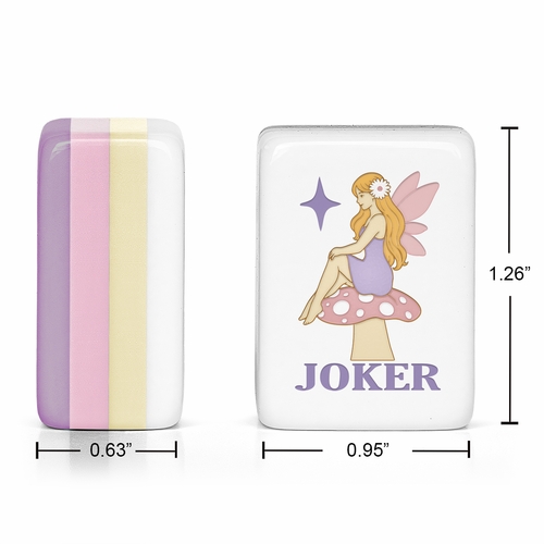 Purple Secret Garden Collection American Mahjong Tile Set (160pc) 1.26in. Layered Acrylic with White Faux Leather Travel Bag - alt image 1