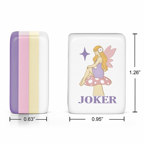 Purple Secret Garden Collection American Mahjong Tile Set (160pc) 1.26in. Layered Acrylic with White Faux Leather Travel Bag - alt image 1