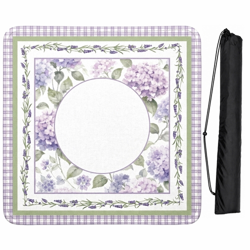 Purple Secret Garden Collection Mahjong Mat for Table - Shipped Rolled