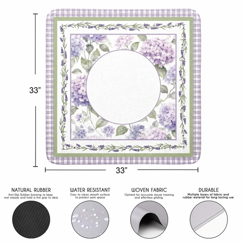 Purple Secret Garden Collection Mahjong Mat for Table - Shipped Rolled - alt image 2