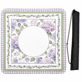 Purple Secret Garden Collection Mahjong Mat for Table - Shipped Rolled