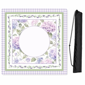 Purple Secret Garden Collection Mahjong Mat for Table - Shipped Rolled