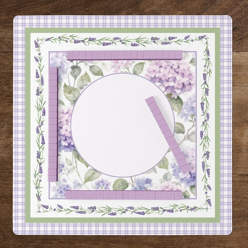 Purple Secret Garden Collection Mahjong Mat for Table - Shipped Rolled - alt image 5