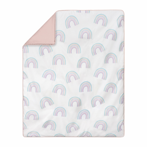 Rainbow Collection 4 Piece Bumperless Crib Bedding - alt image 2