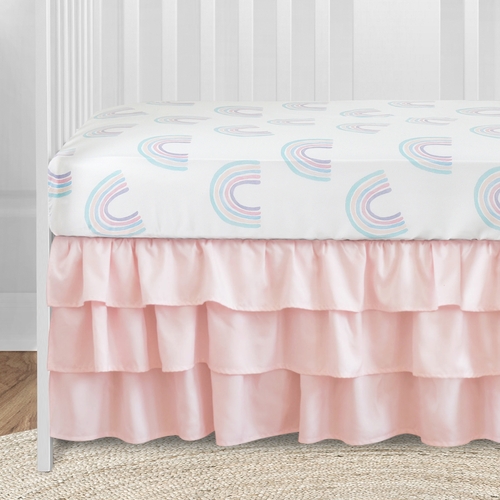 Rainbow Collection 4 Piece Bumperless Crib Bedding - alt image 3
