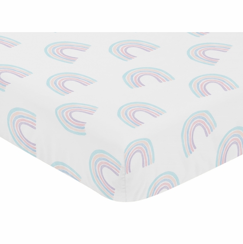 Rainbow Collection 4 Piece Bumperless Crib Bedding - alt image 5