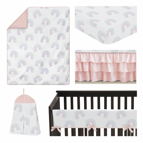Rainbow Collection 5 Piece Crib Bedding - alt image 1