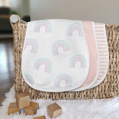 Rainbow Collection Absorbent Burp Cloths - 3 Pack Set - alt image 2