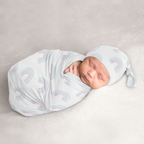 Rainbow Collection Baby Cocoon and Beanie Hat - 2 Piece Set