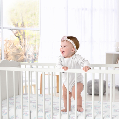 Rainbow Collection Crib Sheet - alt image 1