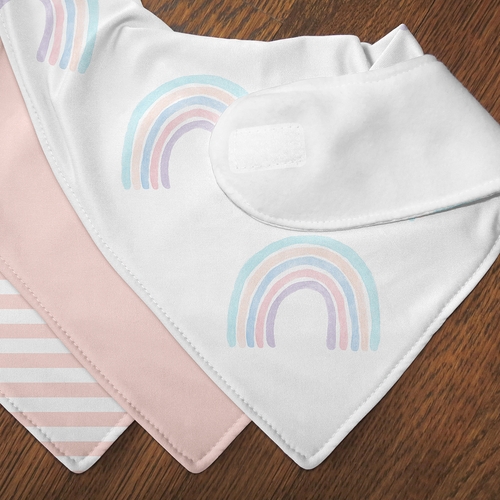 Rainbow Collection Fabric Bandana Baby Bibs - 3 Pack Set - alt image 4