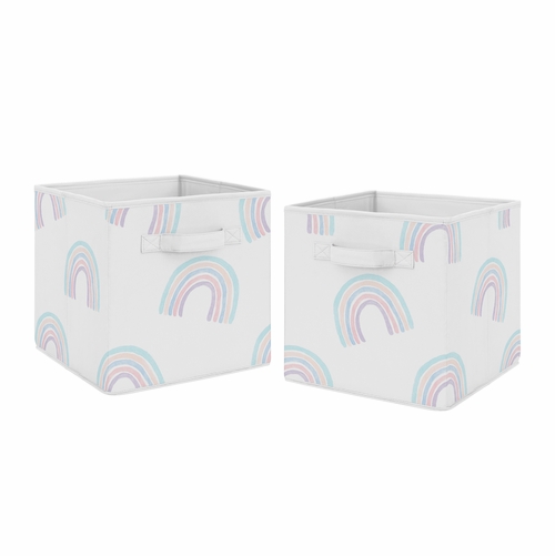 Rainbow Collection Foldable Fabric Storage Bins