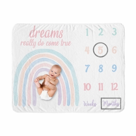 Rainbow Collection Monthly Milestone Baby Blanket