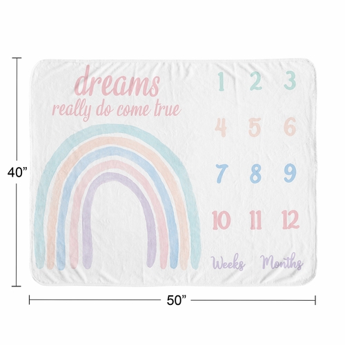 Rainbow Collection Monthly Milestone Baby Blanket - alt image 3