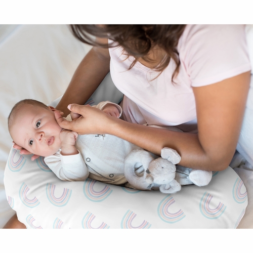 Rainbow Collection Nursing Breastfeeding Pillow Cover - alt image 1