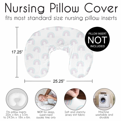Rainbow Collection Nursing Breastfeeding Pillow Cover - alt image 5