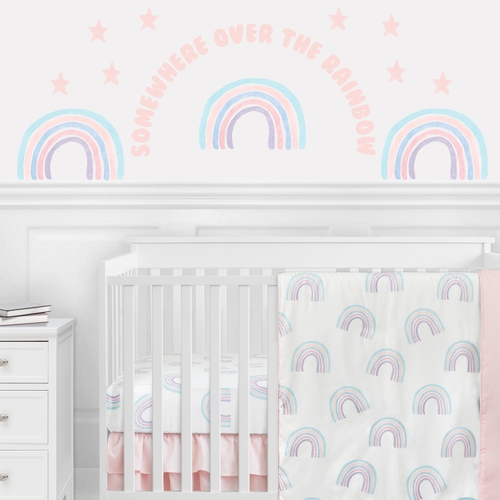 Rainbow Collection Peel and Stick Wall Decal Stickers - Set of 4 Sheets