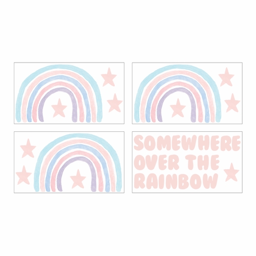 Rainbow Collection Peel and Stick Wall Decal Stickers - Set of 4 Sheets - alt image 1