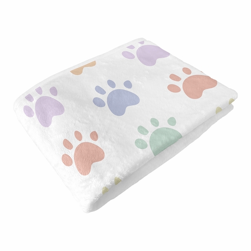 Rainbow Paw Print Collection Dog Birthday Milestone Blanket - alt image 5