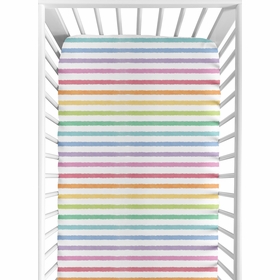 Rainbow Striped Collection Crib Sheet
