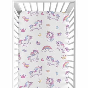 Rainbow Unicorns Collection Crib Sheet