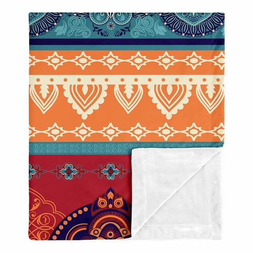 Red Boho Collection Baby Blanket