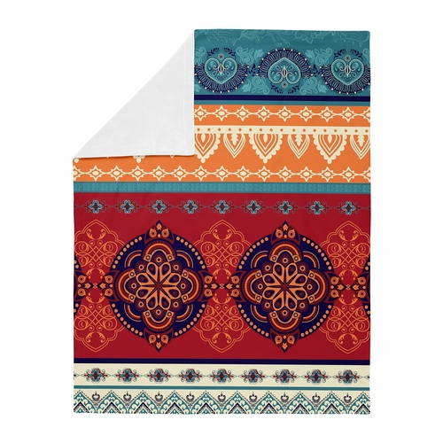 Red Boho Collection Baby Blanket - alt image 1