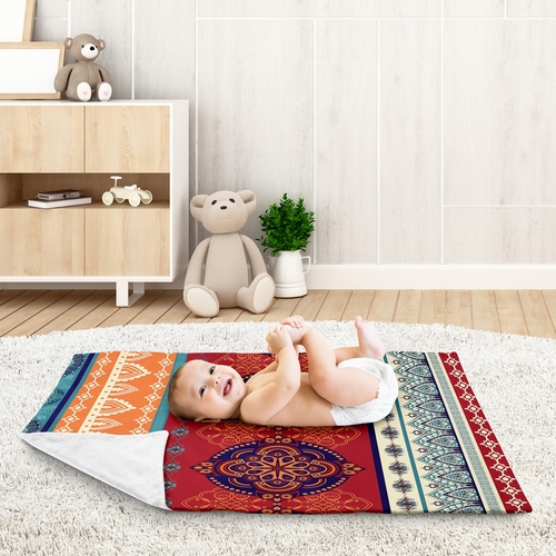 Red Boho Collection Baby Blanket - alt image 2