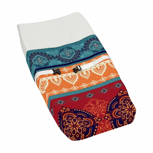 Red Boho Collection Changing Pad Cover