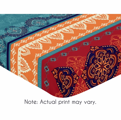 Red Boho Collection Crib Sheet - alt image 2