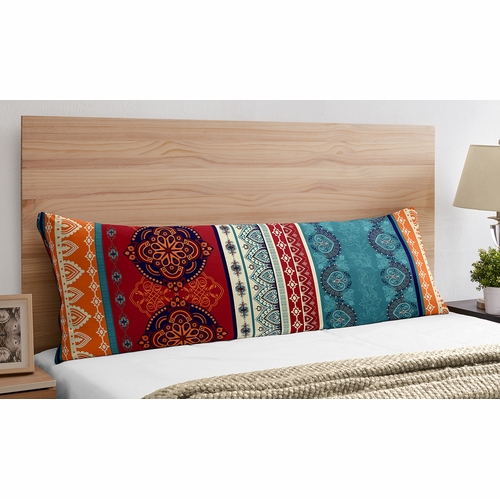 Red Boho Collection Full Length Body Pillow Cover - alt image 2