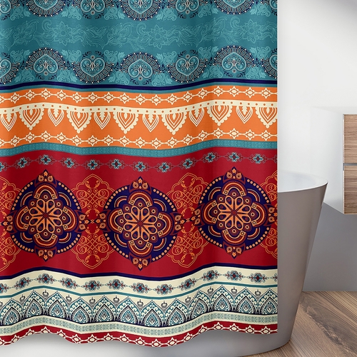 Red Boho Collection Shower Curtain - alt image 3