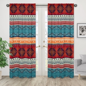 Red Boho Collection Window Panels - Set of 2