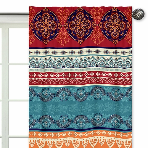 Red Boho Collection Window Panels - Set of 2 - alt image 2