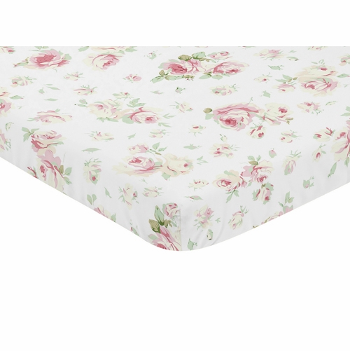 Riley's Roses Mini Crib Sheet Floral Print