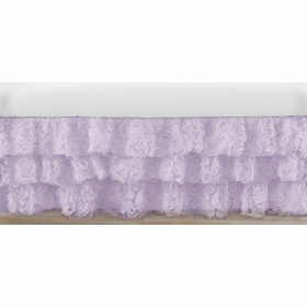 Rose Lavender Collection 3 Tiered Crib Bed Skirt