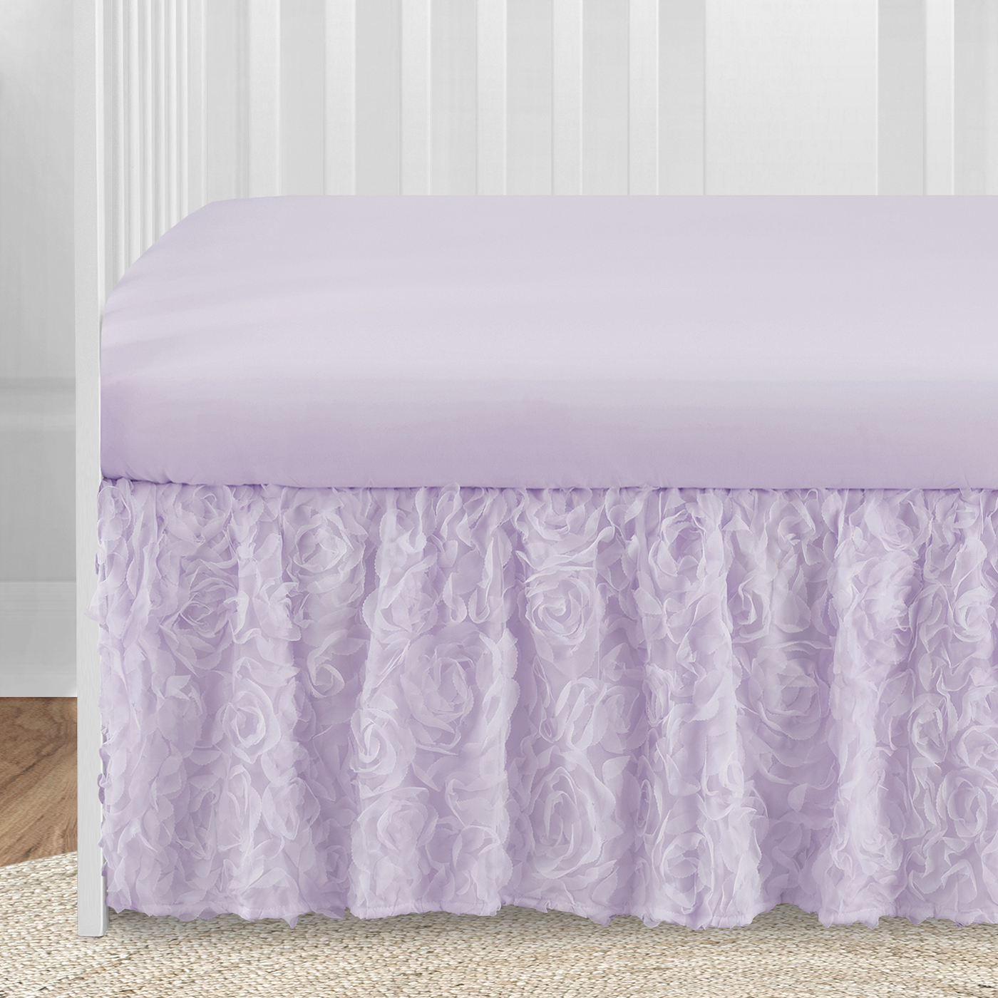Rose Lavender Collection 5 Piece Crib Bedding