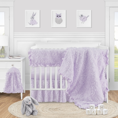Rose Lavender Collection 5 Piece Crib Bedding