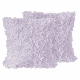 Rose Lavender Collection Decorative Accent Throw Pillow Covers - Set of 2