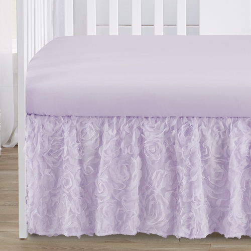 Rose Lavender Collection Sweet Jojo Designs 6 Piece Crib Bedding + BreathableBaby Breathable Mesh Liner - alt image 4
