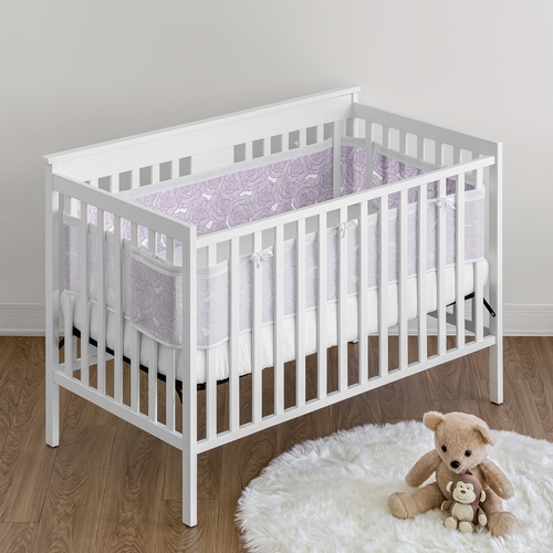 Rose Lavender Collection Sweet Jojo Designs + BreathableBaby Breathable Mesh Crib Liner - alt image 1