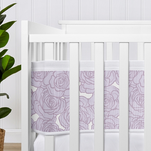 Rose Lavender Collection Sweet Jojo Designs + BreathableBaby Breathable Mesh Crib Liner - alt image 3