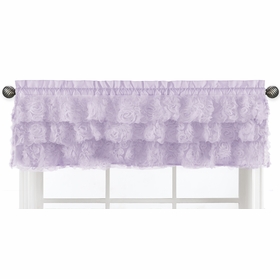 Rose Lavender Collection Tiered Window Valance
